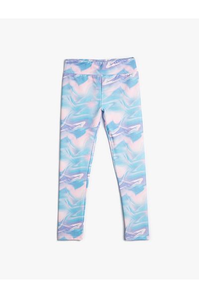 Koton Athlete Tights with Elastic Waist Abstract Pattern