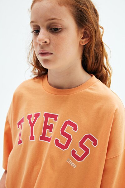 Tyess Bg Store Girls' Orange Tshirt 23psstj4542