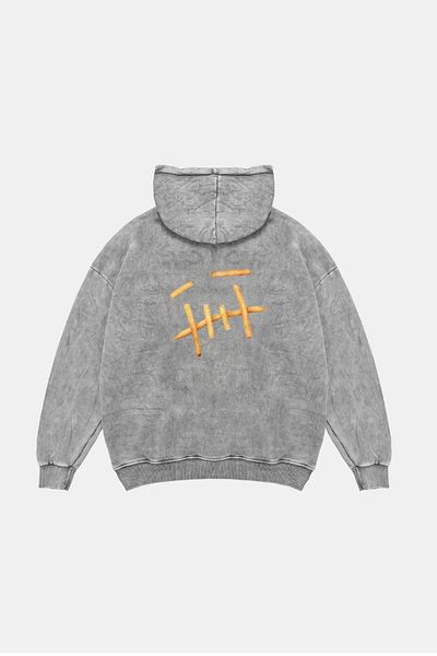 Sekizbiraltı Μακ. Cactus Jack Printed Oversize Unisex Premium Washable White Hoodie