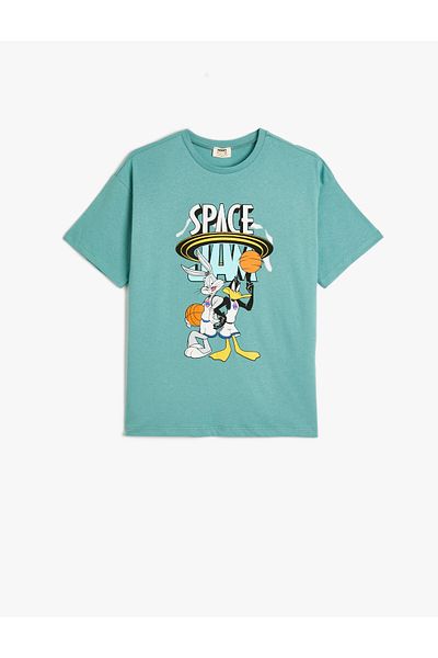 Koton Licenční tričko Space Jam s krátkým rukávem a výstřihem z bavlny