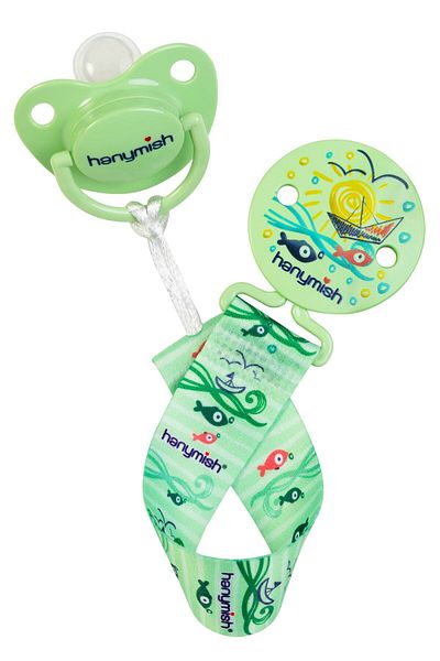 Hanymish Fabric Pacifier Strap Green