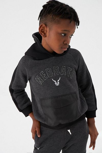 Nebbati Bg Store Boy's Black Sweatshirt 22Fw0Nb3413