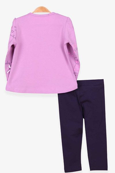 Breeze Girl's Tights Suit with Cat Pattern, Age 1.5-5, Purple