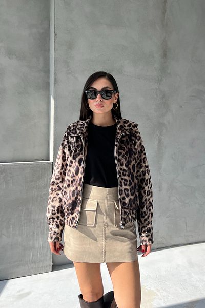 Seda Yalçın Atelier Leopard Pattern Premium Suede Jacket