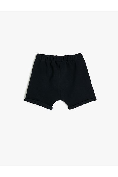 Koton Basic Shorts with Tie Waist Pockets and Parachute Pocket Detail