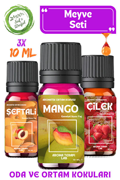 Aroma Terapi Lab Meyve Seti 3 Adet - Saf Esansiyel Yağ - Oda Ve Ortam Kokusu ...