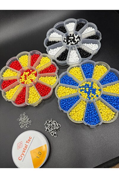 Egem aksesuar مجموعة خرز مروحة مكونة من 3 صناديق بنمط ديزي