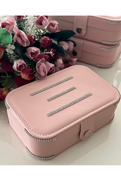 tones official صندوق مجوهرات وردي كبير الحجم - منظم الغرفة - صندوق منظم - حقي...