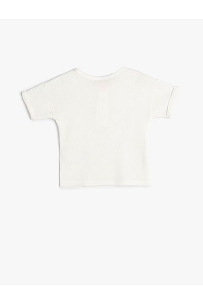 Koton Basic T-Shirt Ribbed Short Sleeve Crew Neck Cotton