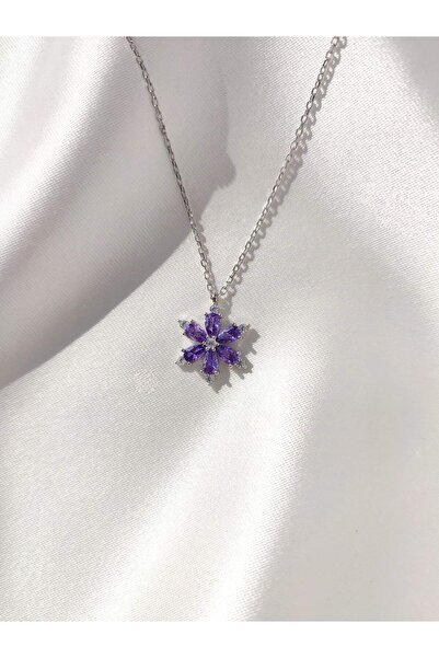 Evorya 925 Ayar Gümüş Kamelya Çiçeği Kolye