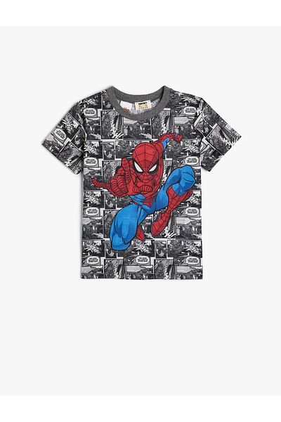 Koton Licencované tričko Spiderman s krátkým rukávem a výstřihem