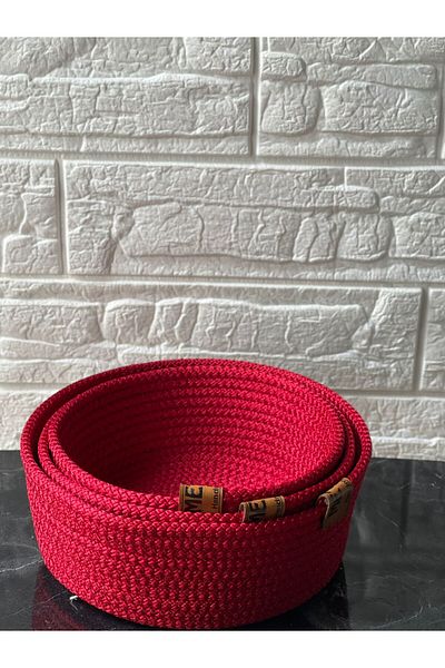 Metasupla 3-Piece Red Basket Organizer Multipurpose Organizer