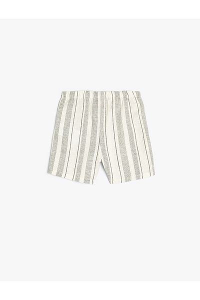 Koton Linen Shorts with Pockets Elastic Tie Waist