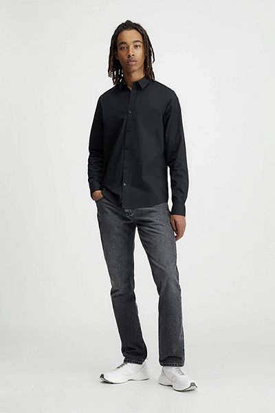 Calvin Klein Black Men'sSlimFit Cotton Shirt - Stand Collar and Daily Use