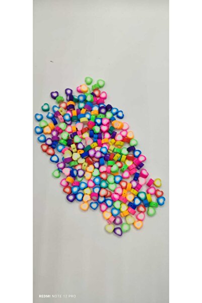 Egem aksesuar Kalp Figürlü Renkli Fimo 20 Adet