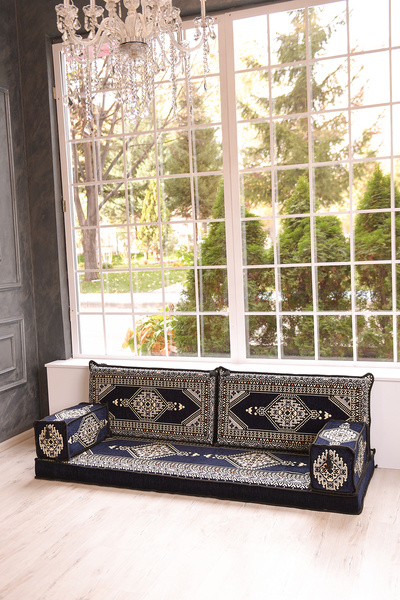 BAKIRÖZÜ HOME Şark Köşesi Takımı , Yer Minderi Koltuk Takımı (Sünger Dahil) L...