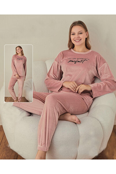 Lukitus Set de pijamale pentru femei cu mâneci lungi din catifea