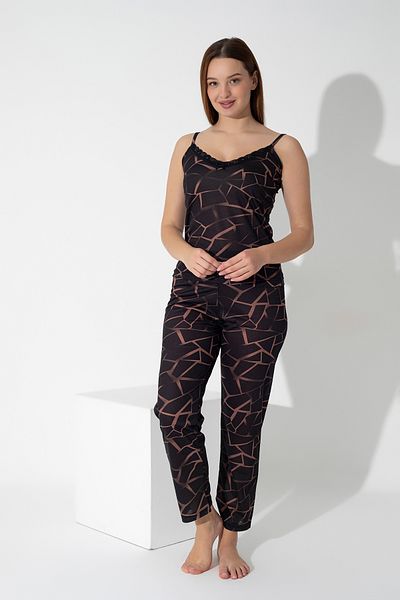 ModaLeaf Set de pijamale cu curea de frânghie cu model din dantelă 203