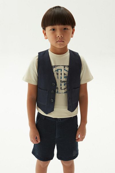 Nebbati Bg Store Boy's Navy Blue Vest