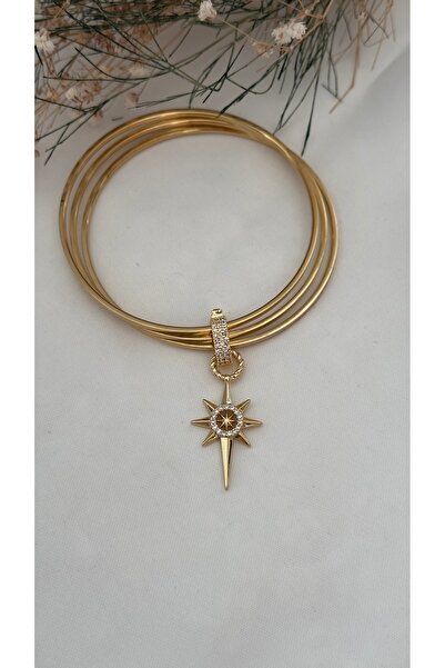 mibrillo Zirkon Taşlı Sirius Kutup Yıldızı Klipsli Ajda Bilezik Charmı veya Kolye Ucu