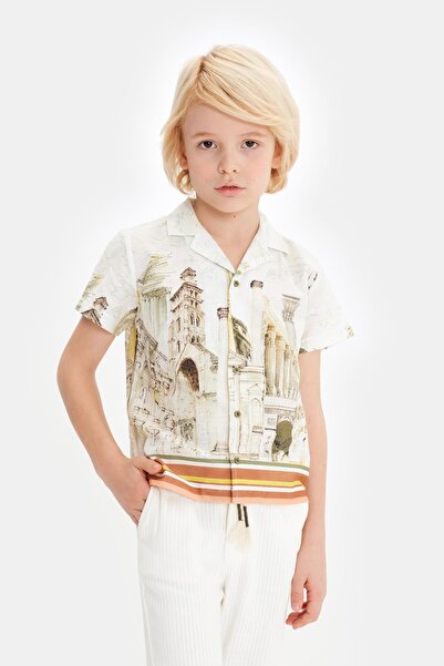 Nebbati Bg Store Boy Patterned Shirt 23ss0nb3602
