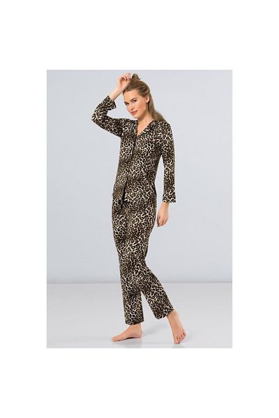 TÜREN 3261 Set pilot cu mânecă lungă cu guler pentru bărbați Leopard - Leopard