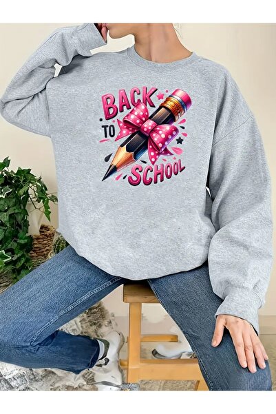 WOODROFFE 24 noiembrie, Ziua Profesorului, hanorac gri oversize cu decolteu r...