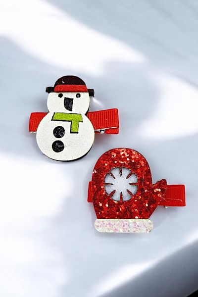 PETEK AKSESUAR 2 Pcs New Year Themed Hair Clip