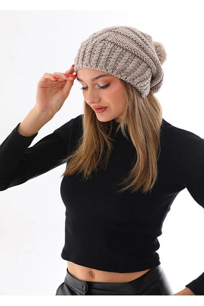 Wearflawless Women's Thick Knitted Pompom Beret