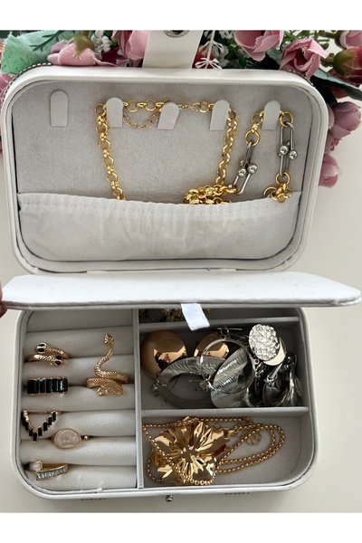 tones official White Large Size Leather Jewelry Box/Jewelry Case/Organizer/Jewelry Organizer