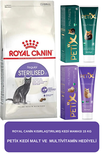 Royal Canin Kısırlaştırılmış Kedi Maması 15 Kg ( Petix Kedi Malt ve Multivita...
