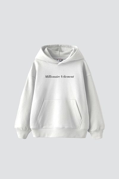 Sekizbiraltı V2 Dimension Printed Oversize Unisex Premium White Hoodie
