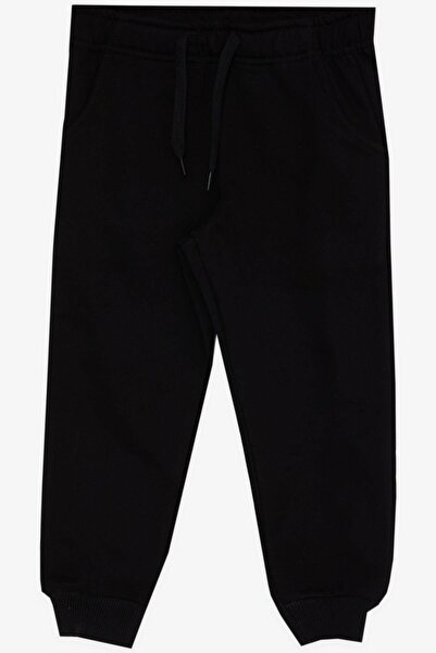 Breeze 1-4 Years Old Boy's Sweatpants - Black with Pockets, Elastic Waist and Lacing Accessories