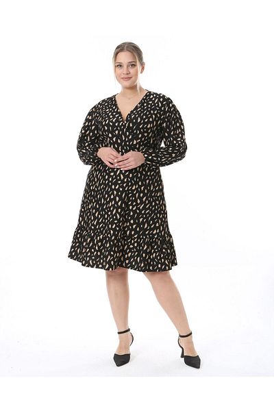 Butik Nilyam Γυναικείο μακρυμάνικο φόρεμα με διπλό στήθος 22015