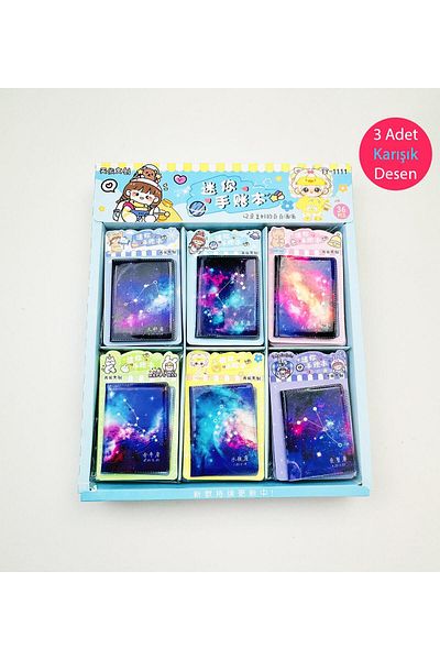Gift Moda Σετ σημειωματάριων Mini Space με 3 τσέπες