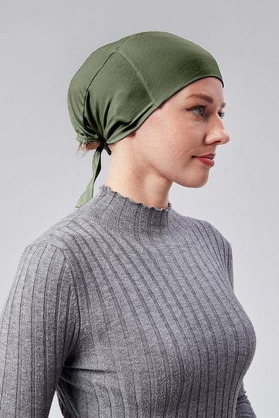 Sonbaharmoda Γυναικείο Hijab Lycra Χτενισμένο Βαμβακερό Αντιολισθητικό Απλό Καπό Δέσιμο