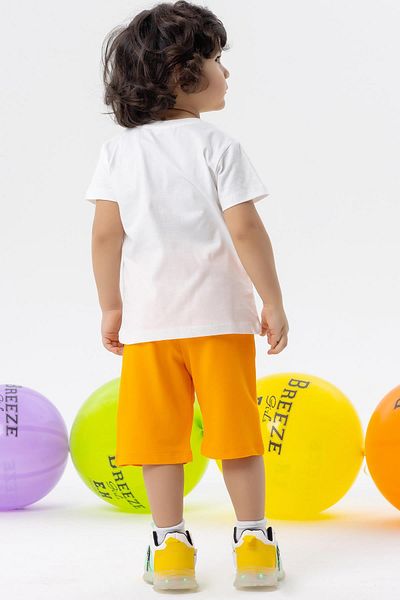 Breeze 9-3 Years Old Baby Boy Shorts Set - Teddy Bear Printed, Moving Toe, Ecru