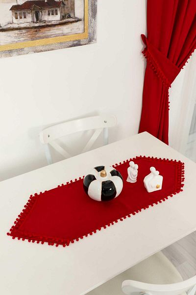 Aisha's Design Runner with Pompom 90X30 Cm,R-78K