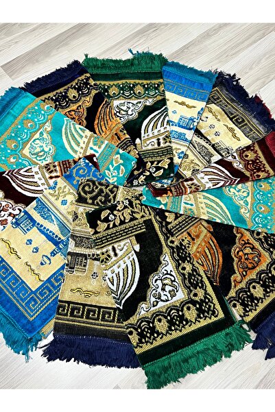 AYHANHOME Velvet Patterned Fringed Gift Package 12 Pieces Spinger Prayer Rug Set