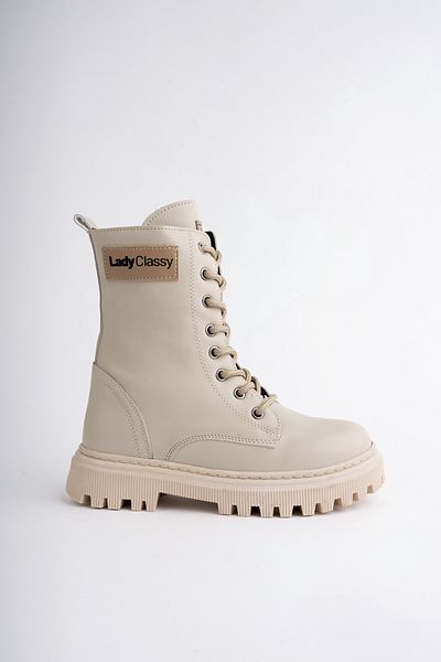 McDark Kids Boots Beige Girl's Zippered Boots