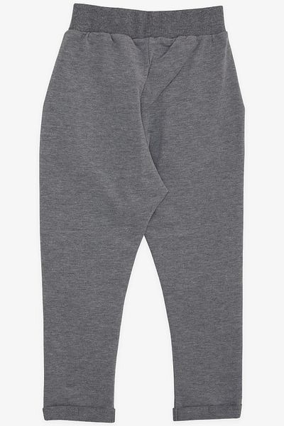 Breeze Dark Gray Melange Embroidered Pocket and Button Accessory for 9 Months-3 Years Old Baby Boy
