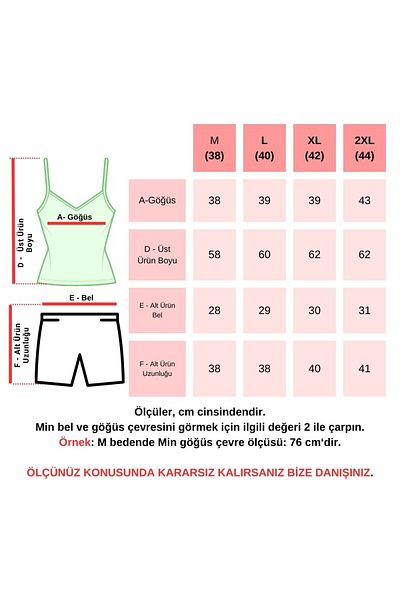 Gülfirik Tasarım Red Colored Ribbed Short Shorts Thin Straps 100% Cotton Women's Pajamas Set