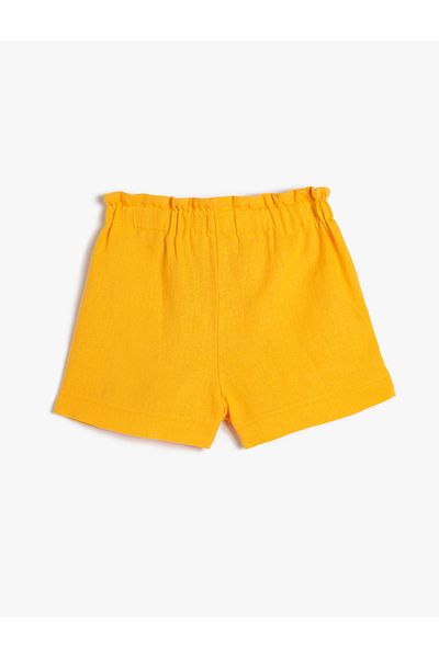 Koton Linen Shorts with Elastic Waist Pocket