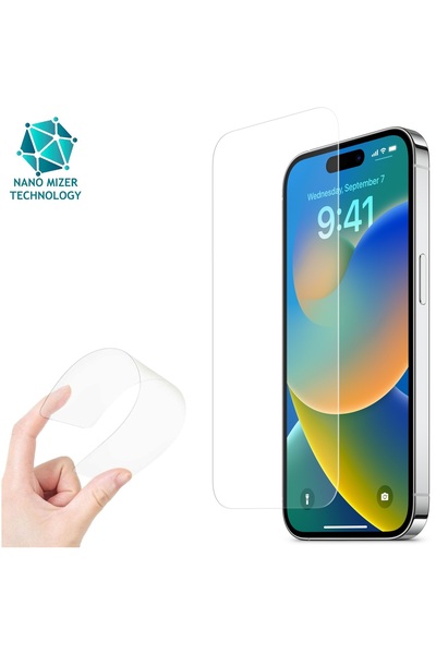 Evax (ESNEK NANO CAM) iPhone 14 Pro Uyumlu Ultra İnce Darbe Korumalı Esnek Na...