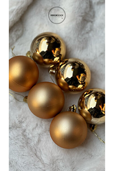 Dekorsende Christmas Ornament 6 Ball Champagne 4 cm