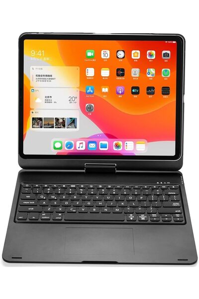 Coverzone Bluetooth Klavye Kılıf Kapak Işıklı iPad Pro 4. 5. 6. Nesil 12.9 inç (2020-21-22) ile Uyumlu F129ATS
