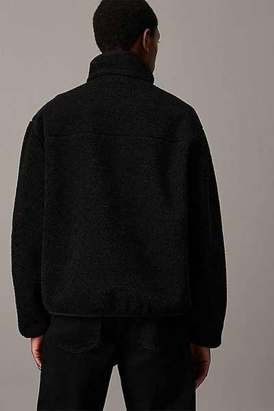 Calvin Klein HALF ZIP SHERPA Erkek SİYAH Sweatshirt J30J326679-BEH