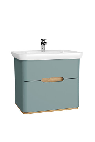 VitrA Sento 65877 Lavabo Dolabı 80 Cm, Çift Çekmeceli, Ayaksız, Mat Fiyord Ye...