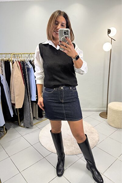 Bucle By Gizem Mini Jean Etek Koyu Mavi