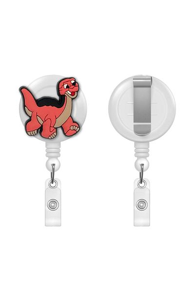 PABALAS Pink Dinosaur Figured Yoyo Card Holder Collar Lanyard Holder